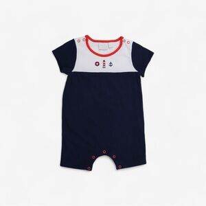 RACHEL RILEY Red, White and Blue Lighthouse Baby Romper